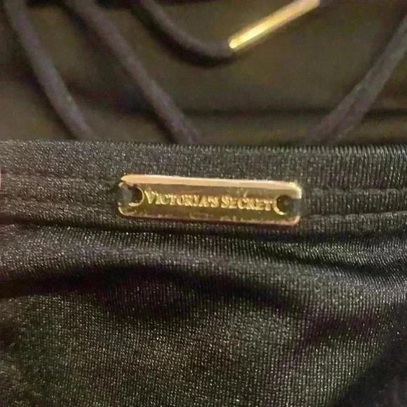 Victorias Secret  Low Strappy Back Black Sexy One Piece Swim Suit; size L - Picture 7 of 8